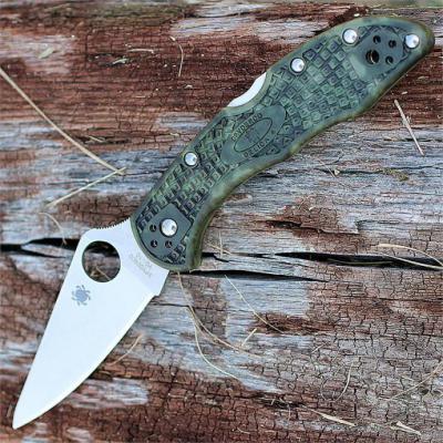 Couteau Spyderco Zome Delica 4 Lame Acier VG-10 Manche FRN Camo Made In Japan SC11ZFPGR - Free Shipping
