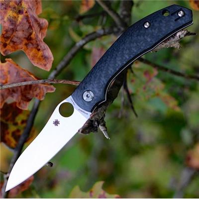 Couteau Spyderco Kapara Manche Fibre de Carbone Acier S30V Compression Lock SC241CFP - Livraison Gratuite