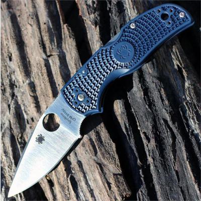 Couteau Spyderco Native 5 Acier CPM-S110V Manche FRN Dark Blue Made USA SC41PDBL5 - Free Shipping