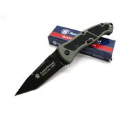 Couteau Automatique Smith&Wesson Special Ops Tanto Acier 4034 Manche Acier SWSPECM - Free Shipping