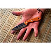 Couteau Tops Mini Scandi Knife Acier Carbon 1095 Manche Micarta Tan Canvas Tops Knives Made in USA TPMSK25 - Free Shipping