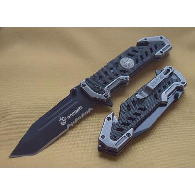 Couteau Tactical USMC Marines A/O Extraction & Evasion Brise Vitres Coupe Ceintures USMA1052BK - Free Shipping