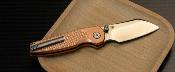 ATZ1871GCO Couteau ArtisanCutlery Cleo Copper Lame Acier CPM-S90V Manche Cuivre Pivot Roulement à Billes - Livraison Gratuite