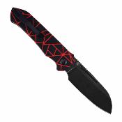 B1120A1 Couteau Pliant Tenable Rango Sheepfoot Lame Acier 14C28N Manche G10 Noir et Rouge Flipper Linerlock - Livraison Gratuite