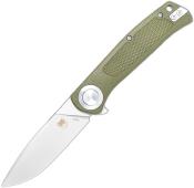 CBTSCTGRVOD — Couteau Cobratec Knives EDC Scout Button Lock Lame Acier VG-10 Drop Point Satinée Manche Grivory Vert OD Livraison Gratuite