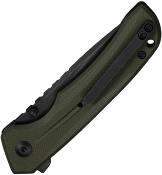 CIVC25023C2 — Couteau Civivi Tarask Lame Acier Nitro-V 59-61 HRC Black Stonewash Drop-Point Manche G10 Vert OD Button Lock - Livraison Gratuite