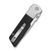 CIVC25035C1 — Couteau de poche CIVIVI Zygon Lame Acier Nitro-V Drop Point Satiné Manche G10 Blanc et Noir Top Crossbar Lock Livraison Gratuite