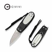 CIVC250542 Couteau CIVIVI Purr | Lame Acier Nitro-V Satin | Manche G10 Blk/White | Slip Joint | Livraison Gratuite