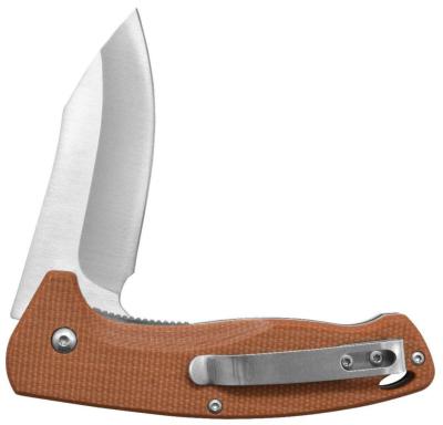 CM19479 Camillus Arvo – Couteau Pliant A/O Lame Drop Point Acier 420 Manche Micarta Lin Beige - Livraison Gratuite