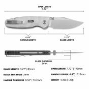 CMB21C Couteau CMB Made Knives Lucky | Lame Drop Point Acier 14C28N | Manche Aluminum Foil Liner Lock - Livraison Gratuite