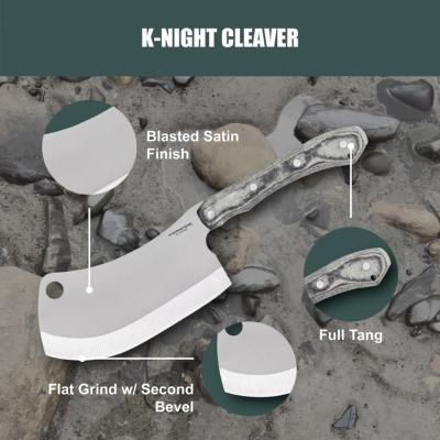 CTK133954HC Couteau Condor K-Night Cleaver Lame Acier 1075 Manche Micarta Étui Kydex Made Salvador - Livraison Gratuite
