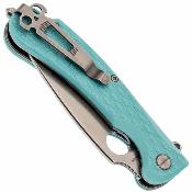 DGRRSTFSW Daggerr Knives Resident | Couteau Pliant | Lame Spear Point 8Cr14MoV Stonewash | Manche FRN Bleu Clair | Livraison Gratuite