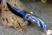 CN300551BL Lot de 3 Couteau Rite Edge Dragon Bleu Scale Lame Acier Inox Manche ABS Liner Lock - Livraison Gratuite