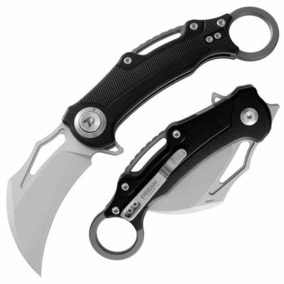 DTK4221AB Dreamtech Karambit – Couteau Lame Acier 14C28N Hawkbill Button Lock Manche Aluminium Black– Livraison Gratuite