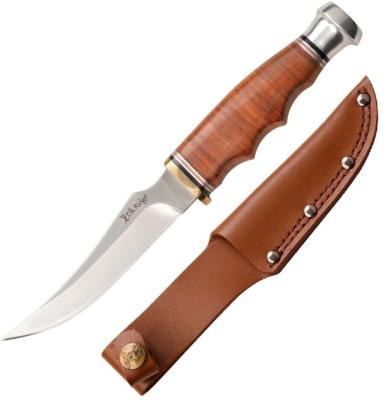 ER20028LBR Couteau de Chasse Elk Ridge Outskirt Skinner Lame Acier 8Cr13MoV Etui Cuir - Livraison Gratuite