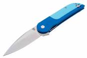 FKCDF021 Couteau Finch Devil’s Finger Blue Echo Lame Acier 14C28N Satin Stonewash Manche G10 Linerlock – Livraison Gratuite