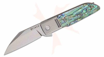 FKCGS600 Couteau Finch Geneva Spur Lame Acier 154CM Wharncliffe Manche Abalone - Livraison Gratuite