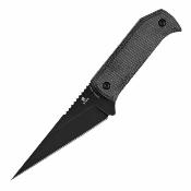 G020A4 Couteau Fixe Tenable ToothPik Lame Acier 14C28N Blackwash Manche Micarta Noir Étui Kydex - Livraison Gratuite