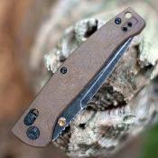 HO24453 Couteau Hogue Mysto | Lame Clip Point Acier CPM MagnaCut | ABLE Lock & Manche Richlite Browns USA - Livraison Gratuite