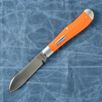 JW44168 Couteau Pliant Jack Wolf Knives Eureka Lame Acier 14C28N Manche Micarta Orange Slip Joint - Livraison Gratuite