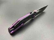 KETM0104 Yakuza CF PUE/SW Couteau Ketuo Yakuza | Lame Tanto Acier 154CM | Manche Purple Marble Carbon Fiber Linerlock - Livraison Gratuite