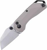 KETM090 Ketuo Rhapsody - Couteau Pliant Button Lock Lame Acier 14C28N Satin Wharncliffe Manche G10 Gris - Livraison Gratuite