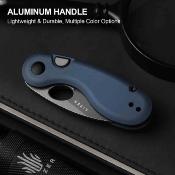KIV2742A1 Kizer Microbe – Couteau Lame Acier 14C28N Drop Point Manche Aluminum Blue Button Liner Lock Clip – Livraison Gratuite