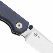 KIV34582BDA1 Couteau Kizer Begleiter 2.9 | Lame Acier BD1N Satin | Manche Micarta Vortex Bleu Button Liner Lock | Livraison Gratuite