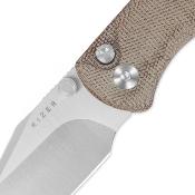 KIV36192CC1 Couteau Kizer Drop Bear 2 Lame Acier Nitro-V - Manche Micarta Naturel - Sécurité Button Lock - Livraison Gratuite