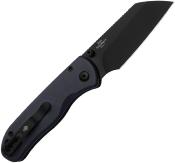 KIV36192CS1 Couteau KIZER Drop Bear 2 Lame Acier Nitro-V DLC Noir Manche Richlite Canyon Bleu Button Lock - Livraison Gratuite