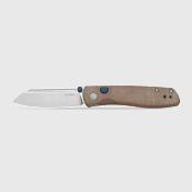 KIV3698A2  Kizer Renaissance | Couteau Lame Sheepsfoot Acier Bohler N690 Satin | Manche Brown Norplex UltreX Micarta Linerlock - Livraison Gratuite