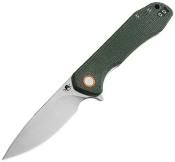 KKNJ131GNL Couteau Pliant Klaken Slate Lame Acier 14C28N Manche Micarta Vert Linerlock Flipper - Livraison Gratuite