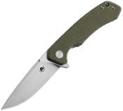KKNJ146SGN Couteau Pliant Klaken Ridge Pro Lame Acier 14C28N Manche Micarta Vert Linerlock Flipper - Livraison Gratuite