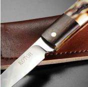 KOT422521  Couteau de Poche Artisanal Kotoh Made in Japan | Lame Acier D2 | Slipjoint & Manche Bois de Cerf - Livraison Gratuite