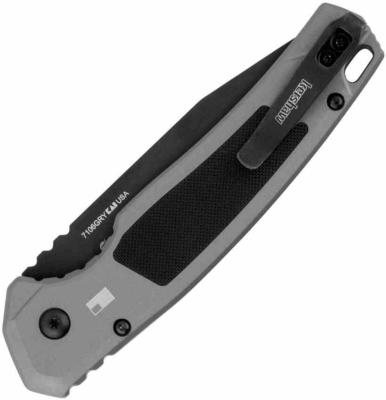 KS7106GRY Kershaw Launch 21 – Couteau automatique Button Lock Lame Acier CPM M4 Manche Aluminium Gris & G10 USA - Livraison Gratuite