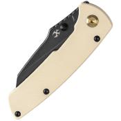 KT1015E3 — Couteau Kansept Main Street Lame Acier 154CM Black SW Wharncliffe Manche G10 Blanc Linerlock Clip Livraison Gratuite