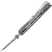 KT1015V9 — Couteau Kansept Main Street Crossbar Lock Acier 154CM Stonewash Wharncliffe Manche G10 Motif Drapeau Américain EDC Livraison Gratuite