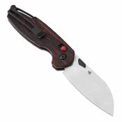 KT1022V8 Tenable Model 6 - Couteau Pliant EDC Lame Drop Point Acier 14C28N Manche G-Mascus Rouge/Noir Crossbar Lock - Livraison Gratuite
