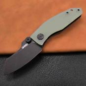 KUB337C Kubey Monsterdog  – Couteau Pliant Tanto Reverse, Lame 14C28N Darkwashed, Manche G10 Jade Ball Bearing - Livraison Gratuite