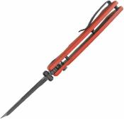 KUB378A Kubey Dheo KU378C – Couteau Pliant EDC Button Lock | Lame Wharncliffe 14C28N Blackwash | Manche G10 Rouge - Livraison Gratuite