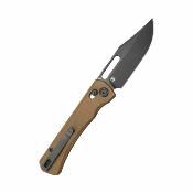 KUB396E Couteau pliant Kubey TBO | Lame Clip Point acier 14C28N | Crossbar Lock | Manche Brown Micarta – Livraison Gratuite