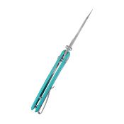 KUB422C Couteau Pliant Kubey Minor Lame Acier San Mai M2 (HRC 60-62) Manche G10 Tiffany Blue Crossbar Lock - Livraison Gratuite