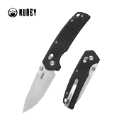 KUB465A Couteau Kubey Freki | Lame Acier 14C28N Satin Drop Point | Manche G10 Black | Crossbar Lock | Livraison Gratuite