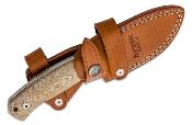 LSTM2MCVN Couteau LionSteel M2 Hunter Lame Acier M390 Natural Micarta  Etui Cuir Made Italy - Livraison Gratuite