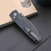 MGR817ADG Vakor Miguron Knives – Couteau pliant Crossbar Lock Lame Acier 14C28N Dark Grey PVD Manche Grey G10 - Livraison Gratuite