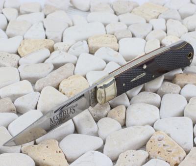 MR677 Marbles Lockback Folding Knife – Couteau Pliant Lockback | Lame Clip Point Inox Satinée | Manche Os Marron Quadrillé - Livraison Gratuite