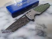 MTA2009GN MTech A/O – Couteau Lame Acier 3Cr13 Tanto Imit Damas Manche Alu Green Black Linerlock Clip – Livraison Gratuite