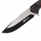 MTFIX006OG MTech – Couteau Lame Fixe Lame Acier 3Cr13MoV Manche Acrylique Rouge/Noir Etui ABS - Livraison Gratuite