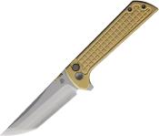 NMB2404BZG — Couteau North Mountain Blade Chop 2 Button Lock Lame Acier SLD-Magic San Mai Tanto Manche Aluminium Bronze Motif Frag Livraison Gratuite