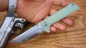 NMB2407J North Mountain CHOP2 Jade – Couteau Tactique Button Lock Manche Jade G10 Lame Tanto San Mai SLD-Magic - Livraison Gratuite
